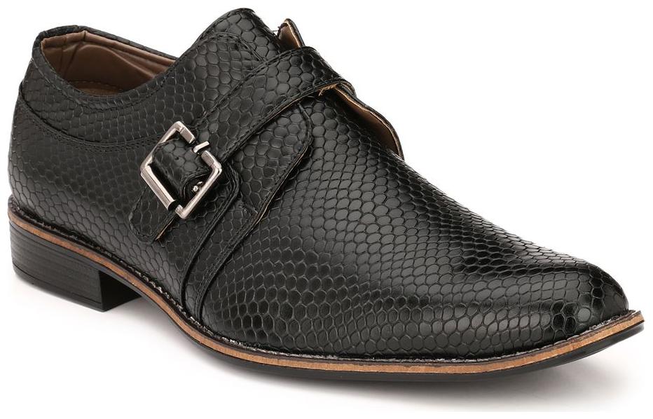 

Sir Corbett Men Black Monk Shoes Formal Shoes