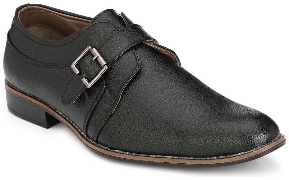 

Sir Corbett Men Black Monk Shoes Formal Shoes