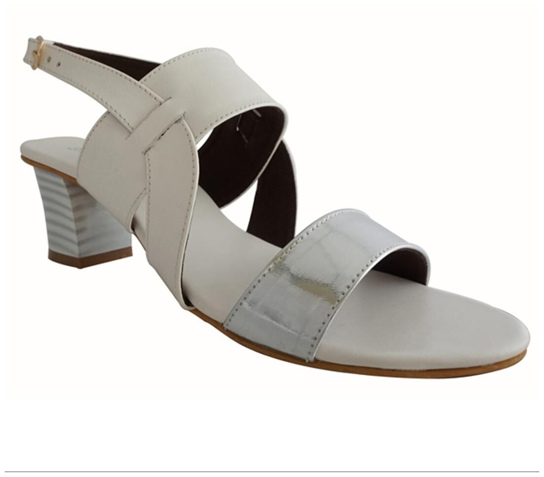

SKOR-NX WOMEN WHITE AND SILVER HEELS