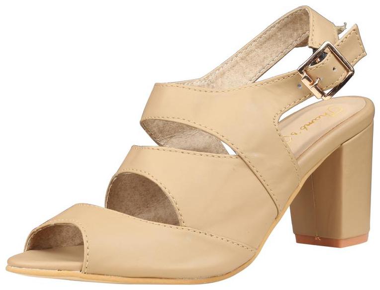 

Snasta Women Beige Heeled Sandals