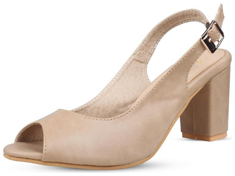 

Snasta Women Beige Heeled Sandals