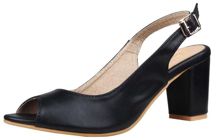 

Snasta Women Black Heeled Sandals