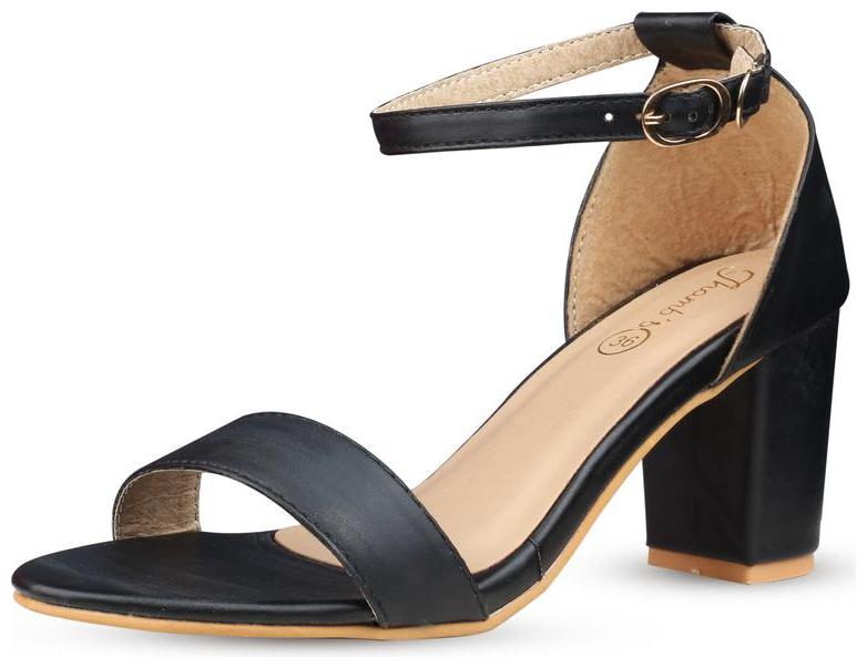 

Snasta Women Black Heeled Sandals