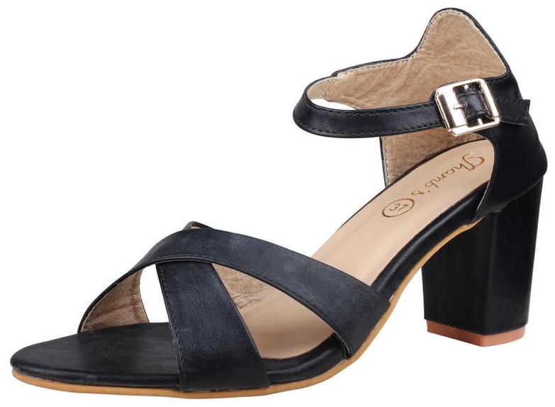

Snasta Women Black Heeled Sandals