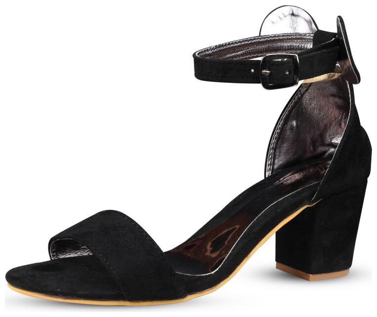 

Snasta Women Black Heeled Sandals
