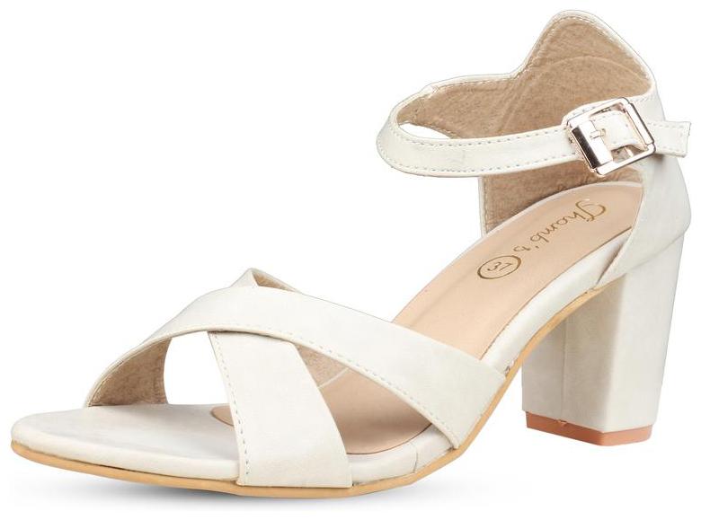 

Snasta Women Cream Heeled Sandals