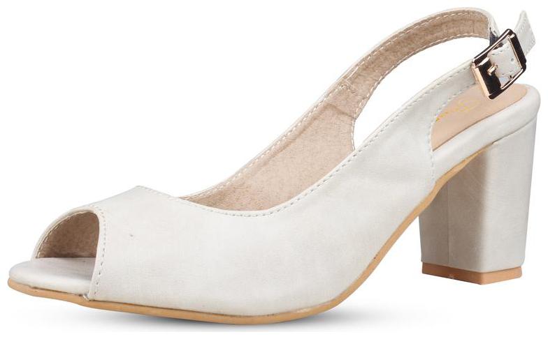 

Snasta Women Cream Heeled Sandals