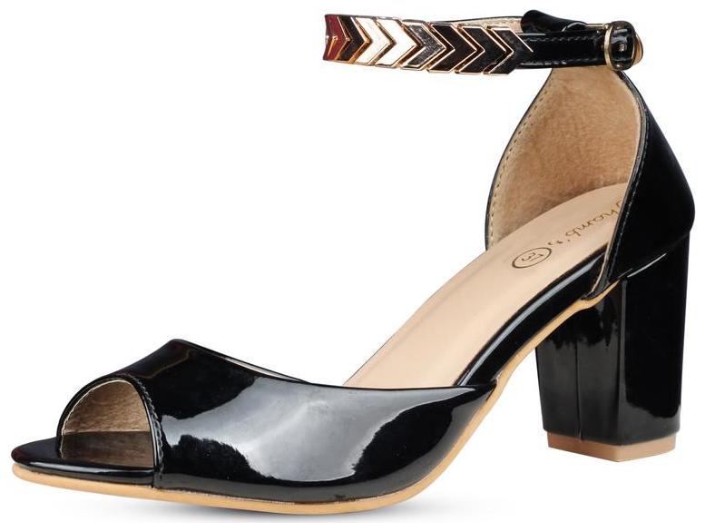 

Snasta Women Black Heeled Sandals