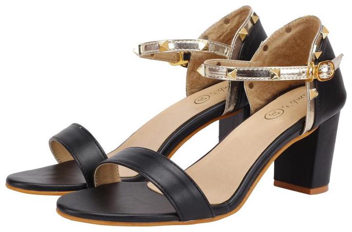 

Snasta Women Black Heeled Sandals