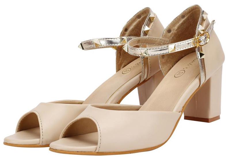 

Snasta Women Beige Heeled Sandals