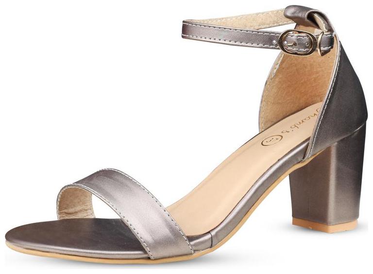

Snasta Women Grey Heeled Sandals