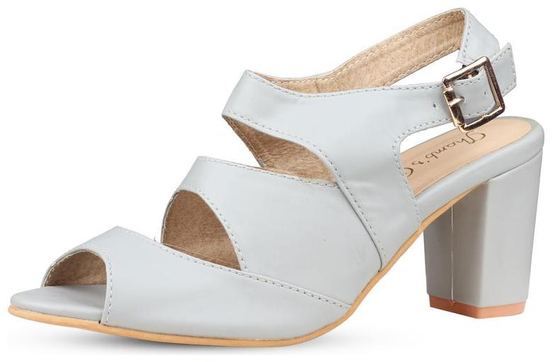 

Snasta Women Grey Heeled Sandals