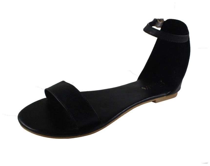 

Snasta Women Black Open Toe Flats