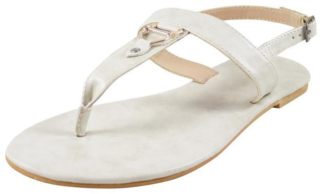 

Snasta Women White T-Strap Flats