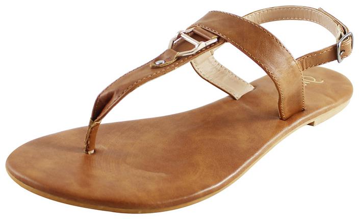 

Snasta Women Tan T-Strap Flats