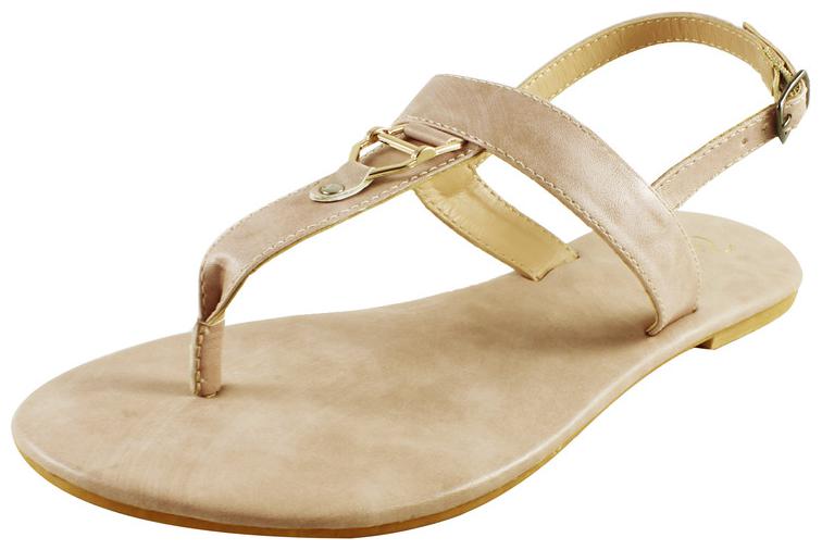 

Snasta Women Beige T-Strap Flats