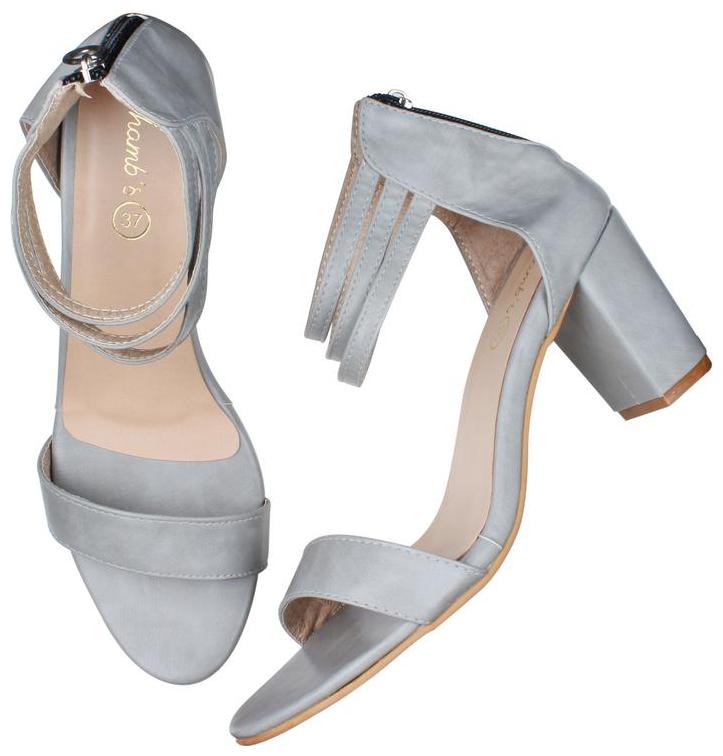 

Snasta Women Grey Heeled Sandals