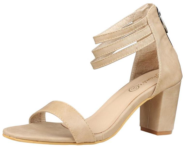 

Snasta Women Beige Heeled Sandals