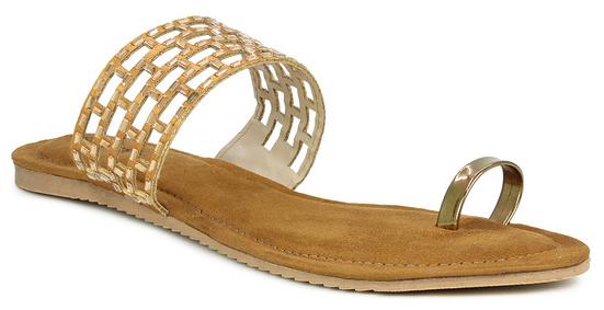 

S lofas Women Gold One Toe Flats