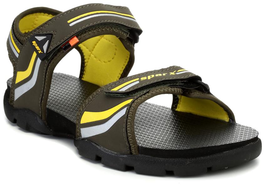 

Sparx Men s Olive Yellow Sandal (SS-118)
