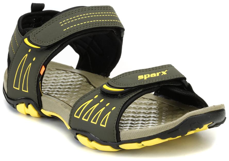

Sparx Men s Olive Yellow Sandal (SS-805)