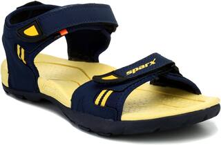 Sparx Men SS-466 Navy Blue Yellow Floater Sandals