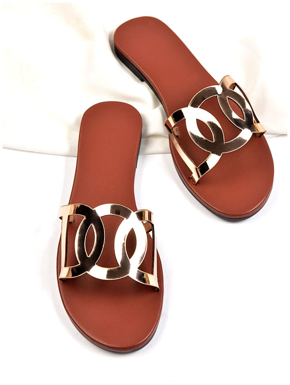

STREETSTYLESTORE Women Gold One Toe Flats