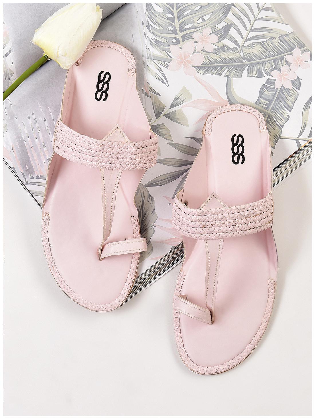 

STREETSTYLESTORE Women Pink Open Toe Flats