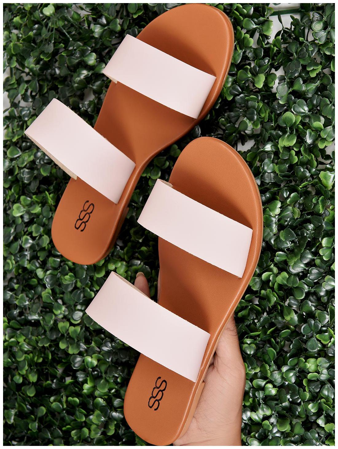 

STREETSTYLESTORE Women Pink Open Toe Flats