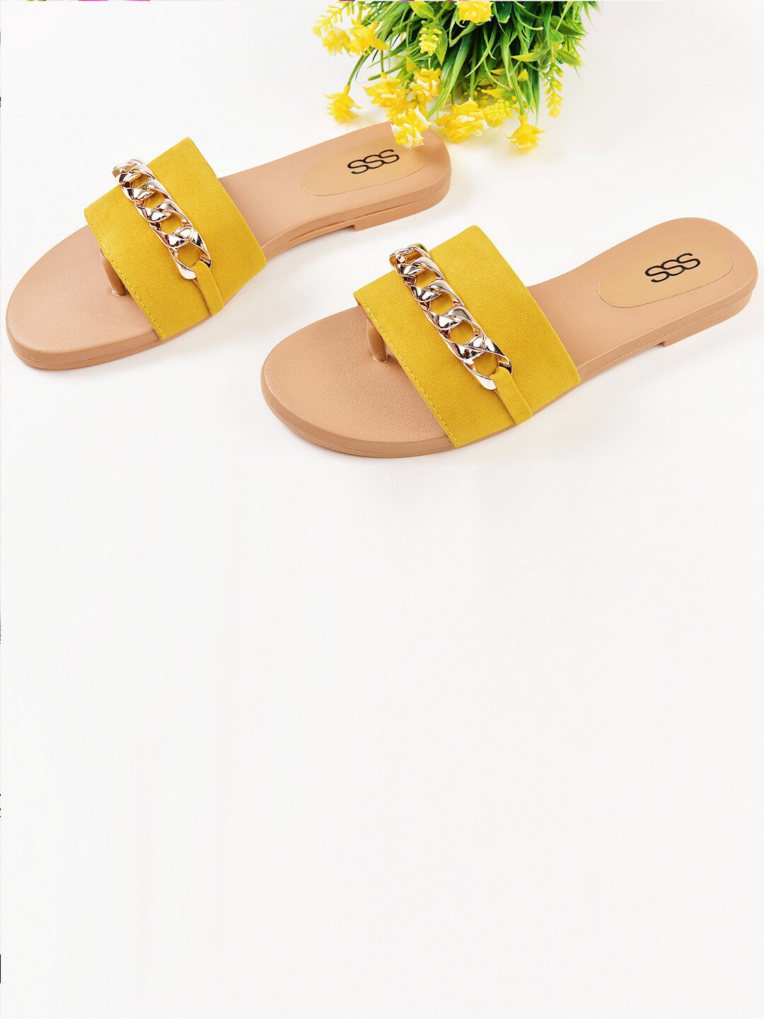

STREETSTYLESTORE Women Yellow Open Toe Flats