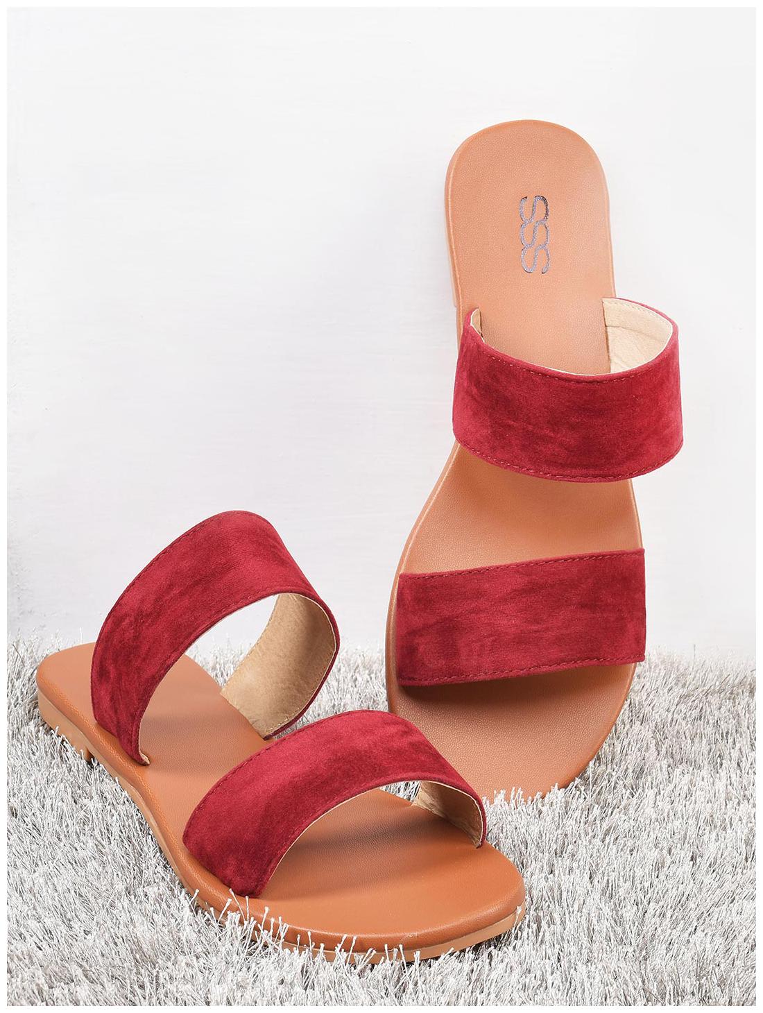 

STREETSTYLESTORE Women Maroon Open Toe Flats