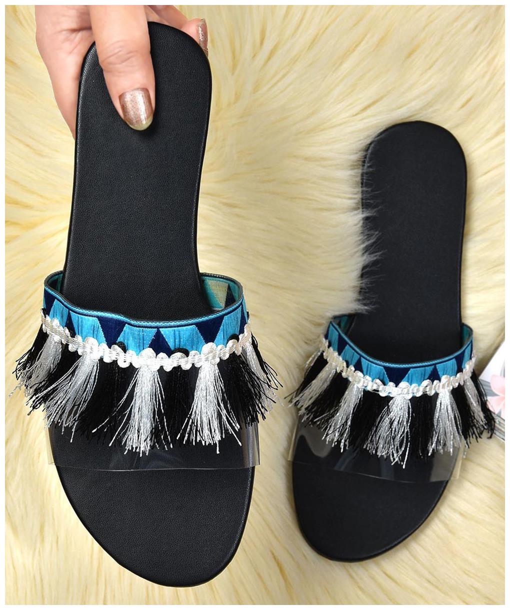

STREETSTYLESTORE Women Black One Toe Flats