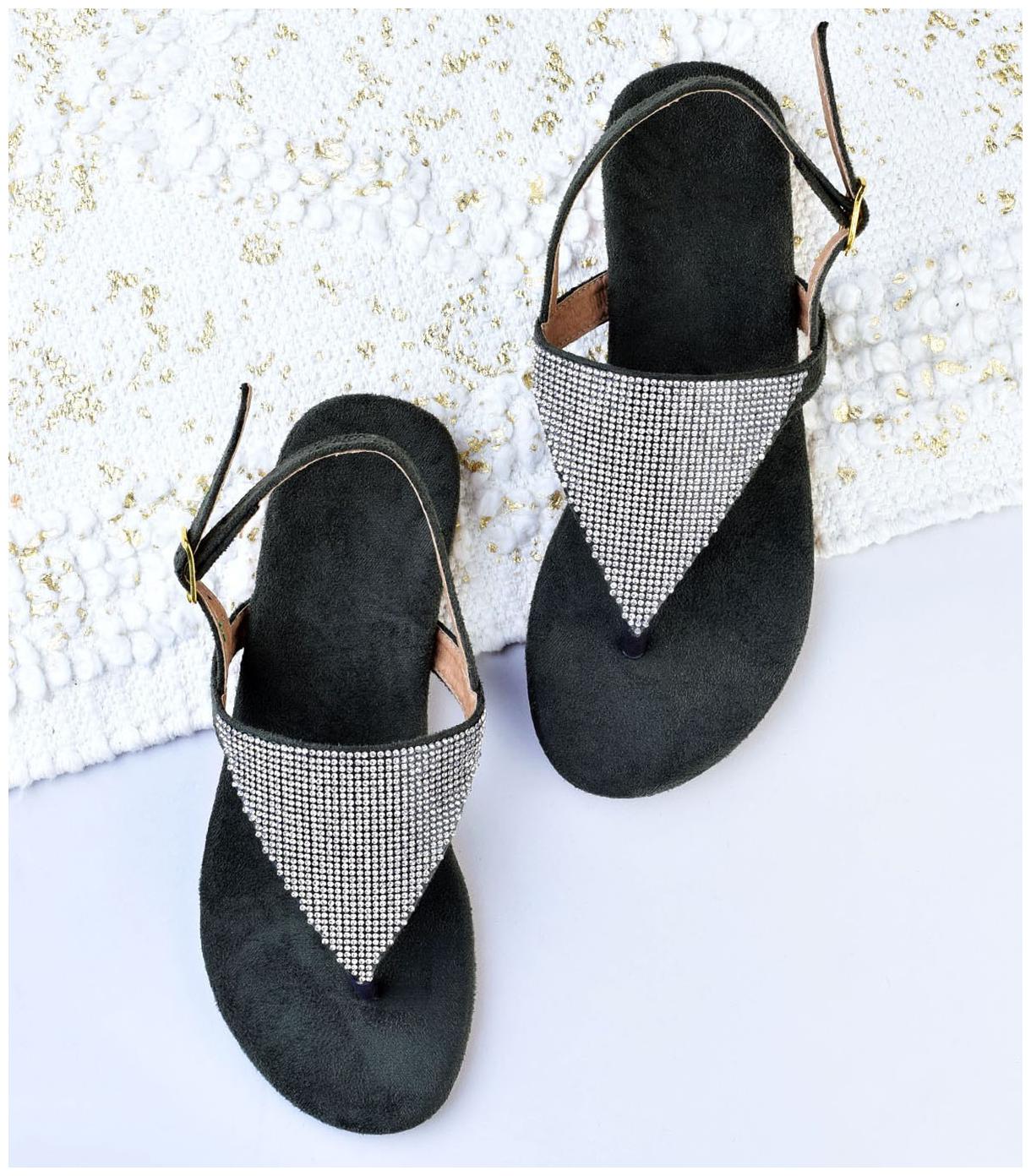 

STREETSTYLESTORE Women Black Open Toe Flats