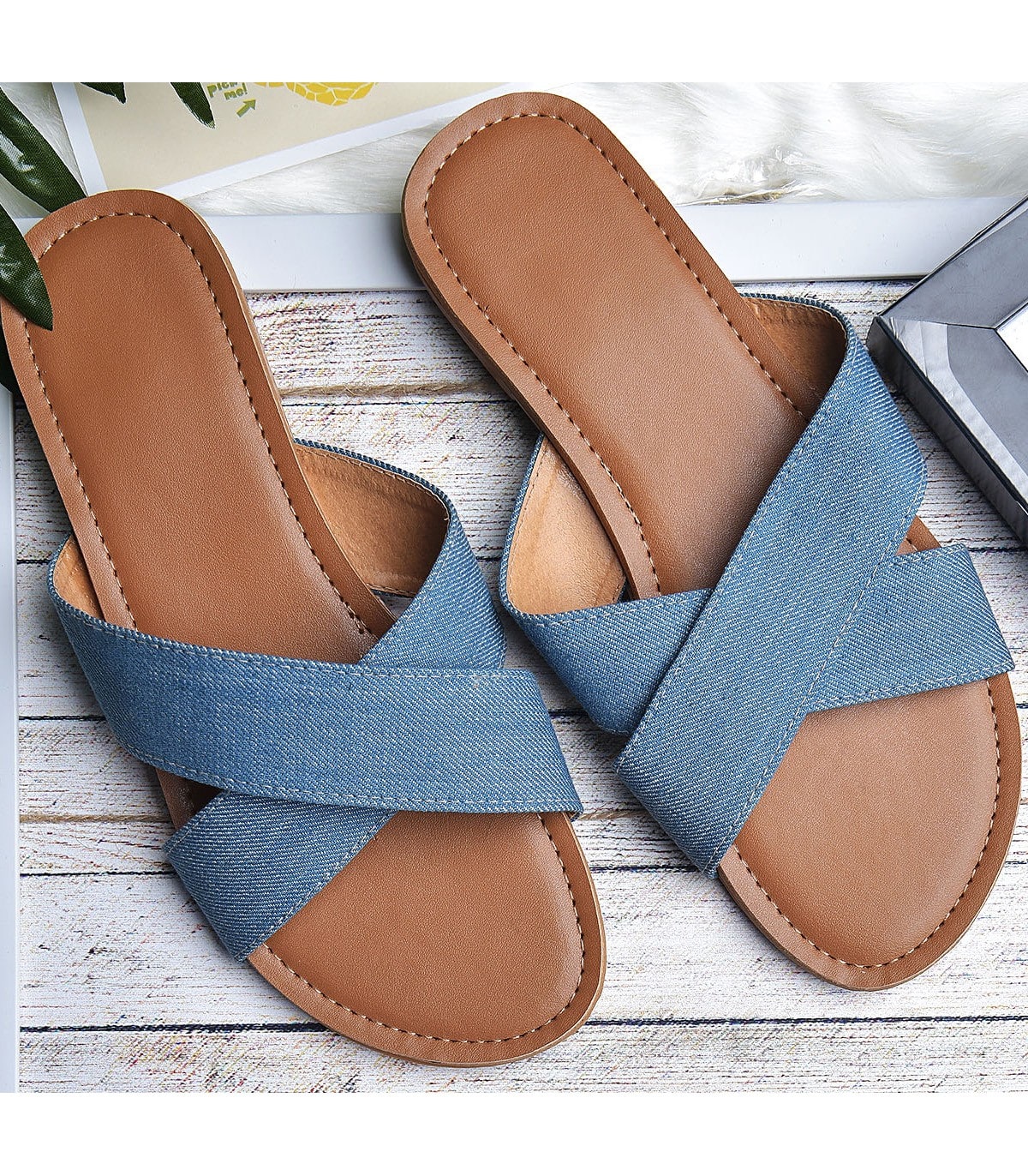 

STREETSTYLESTORE Women Blue Open Toe Flats