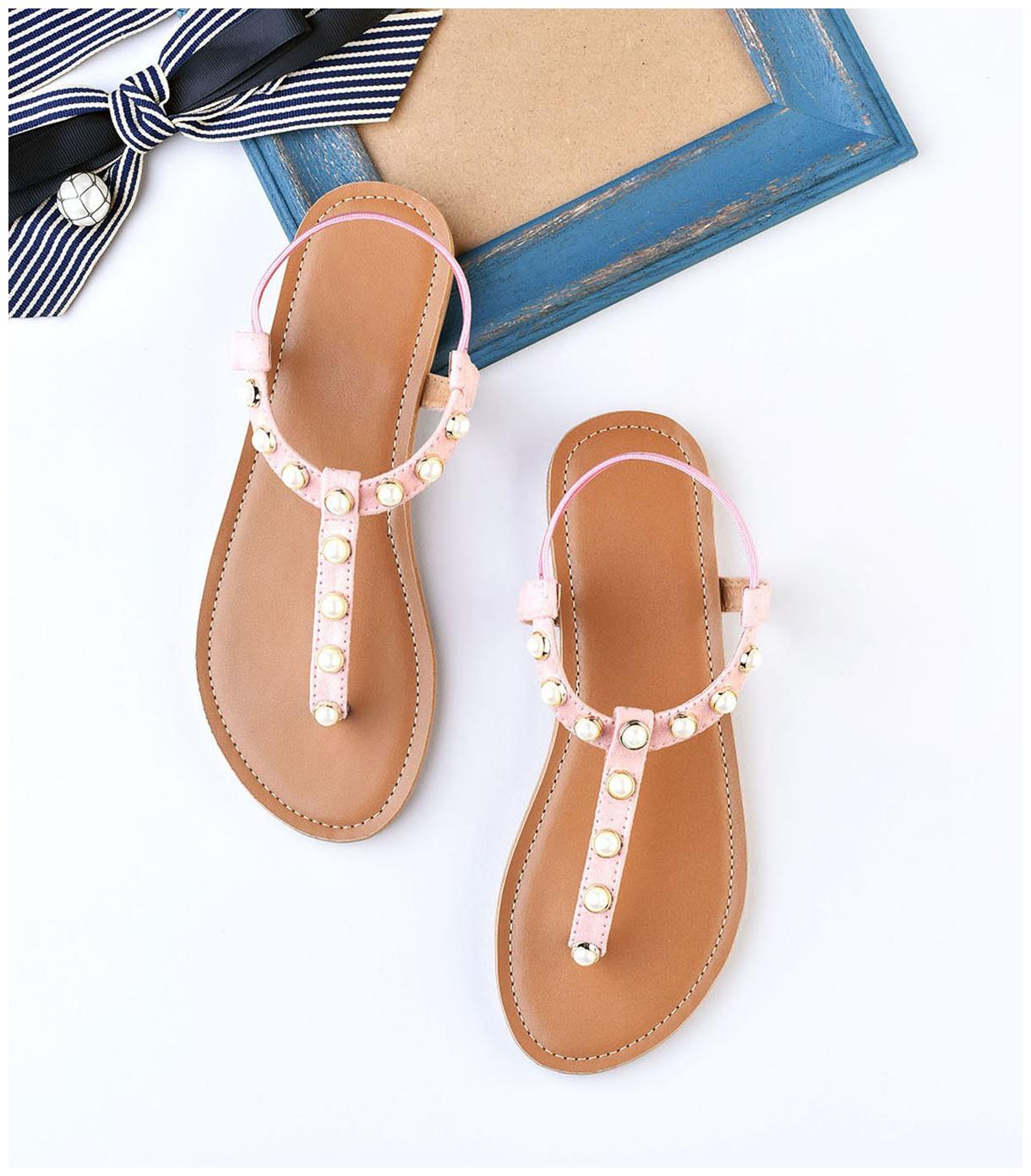 

STREETSTYLESTORE Women Pink Open Toe Flats