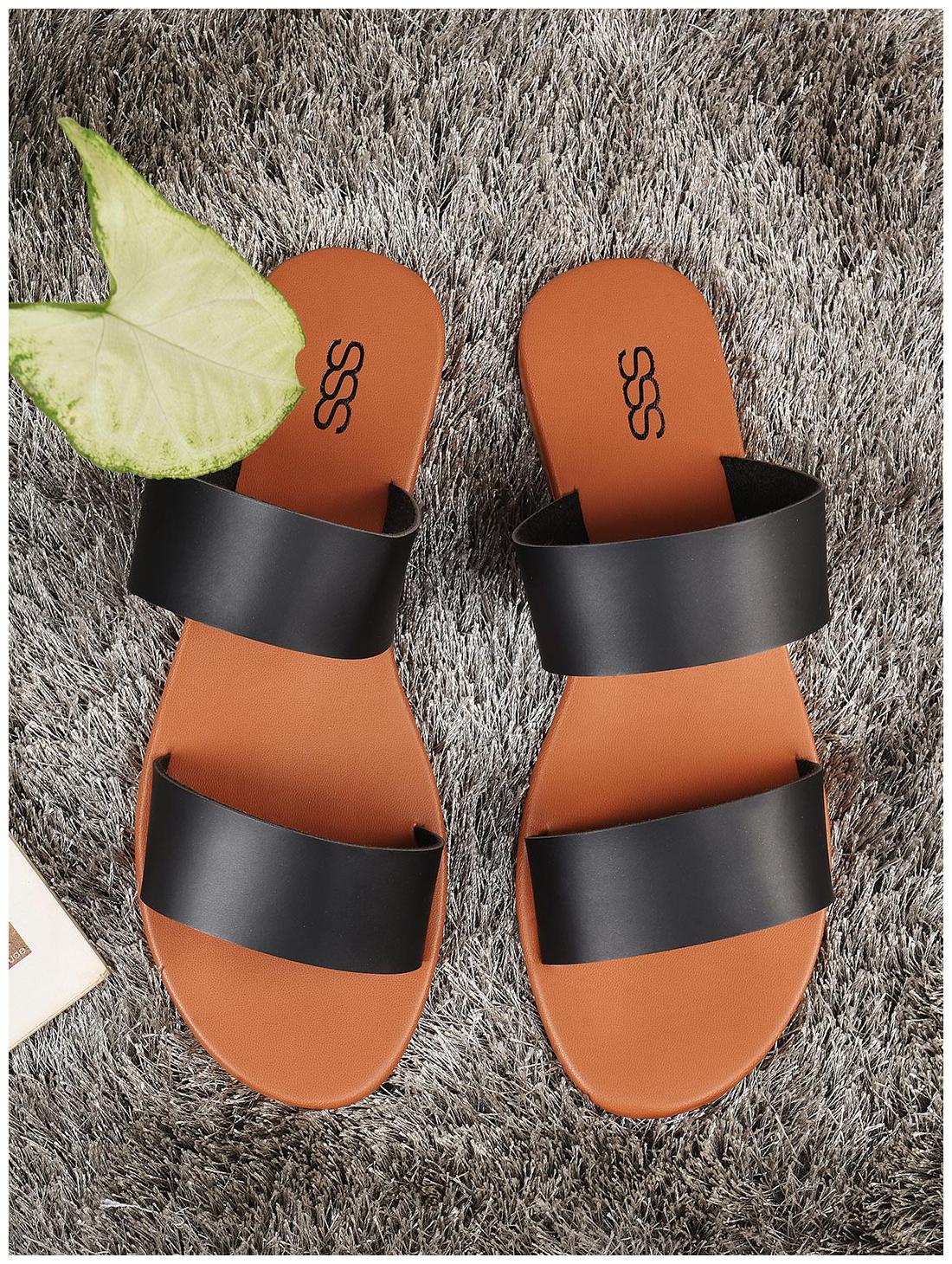 

STREETSTYLESTORE Women Black Open Toe Flats
