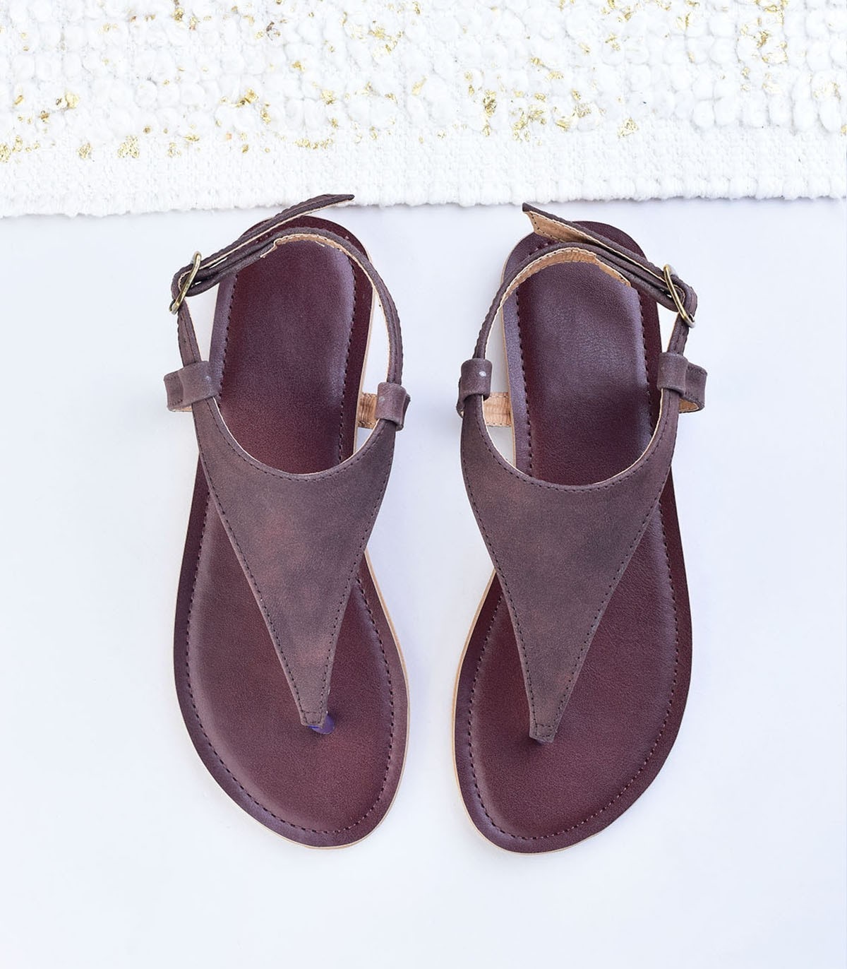 

STREETSTYLESTORE Women Tan Open Toe Flats