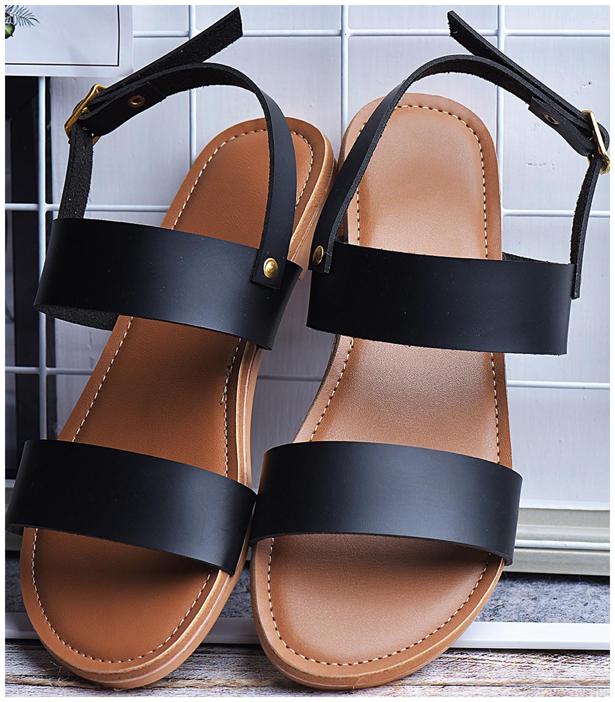 

STREETSTYLESTORE Women Black Open Toe Flats
