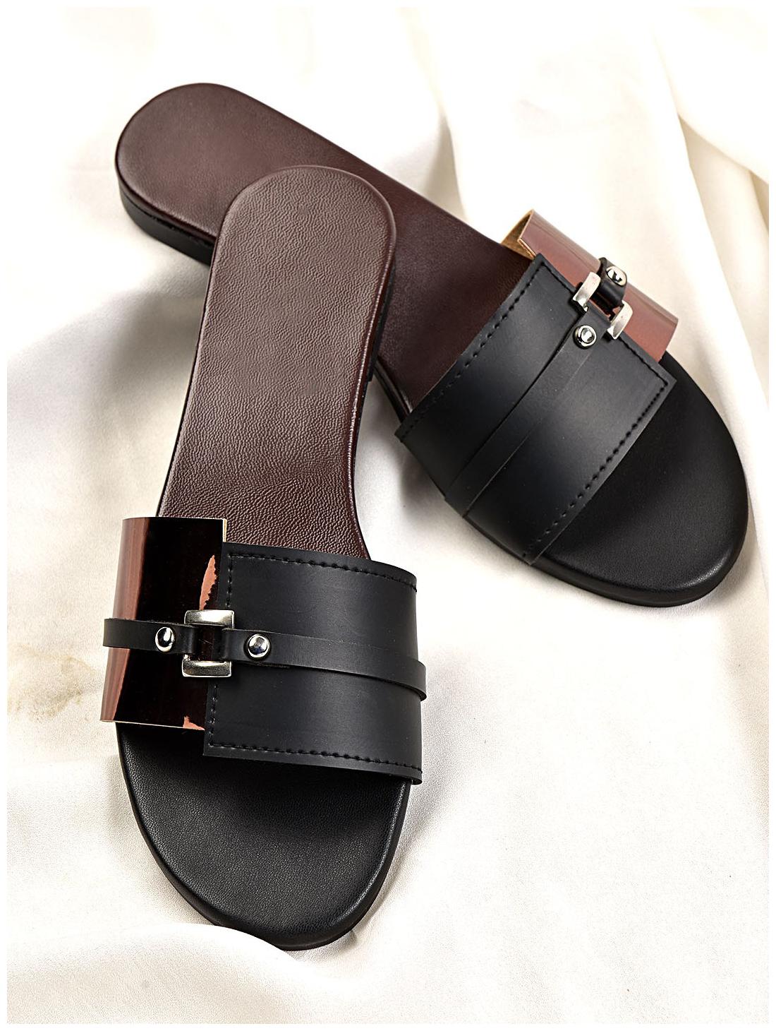 

STREETSTYLESTORE Women Black One Toe Flats