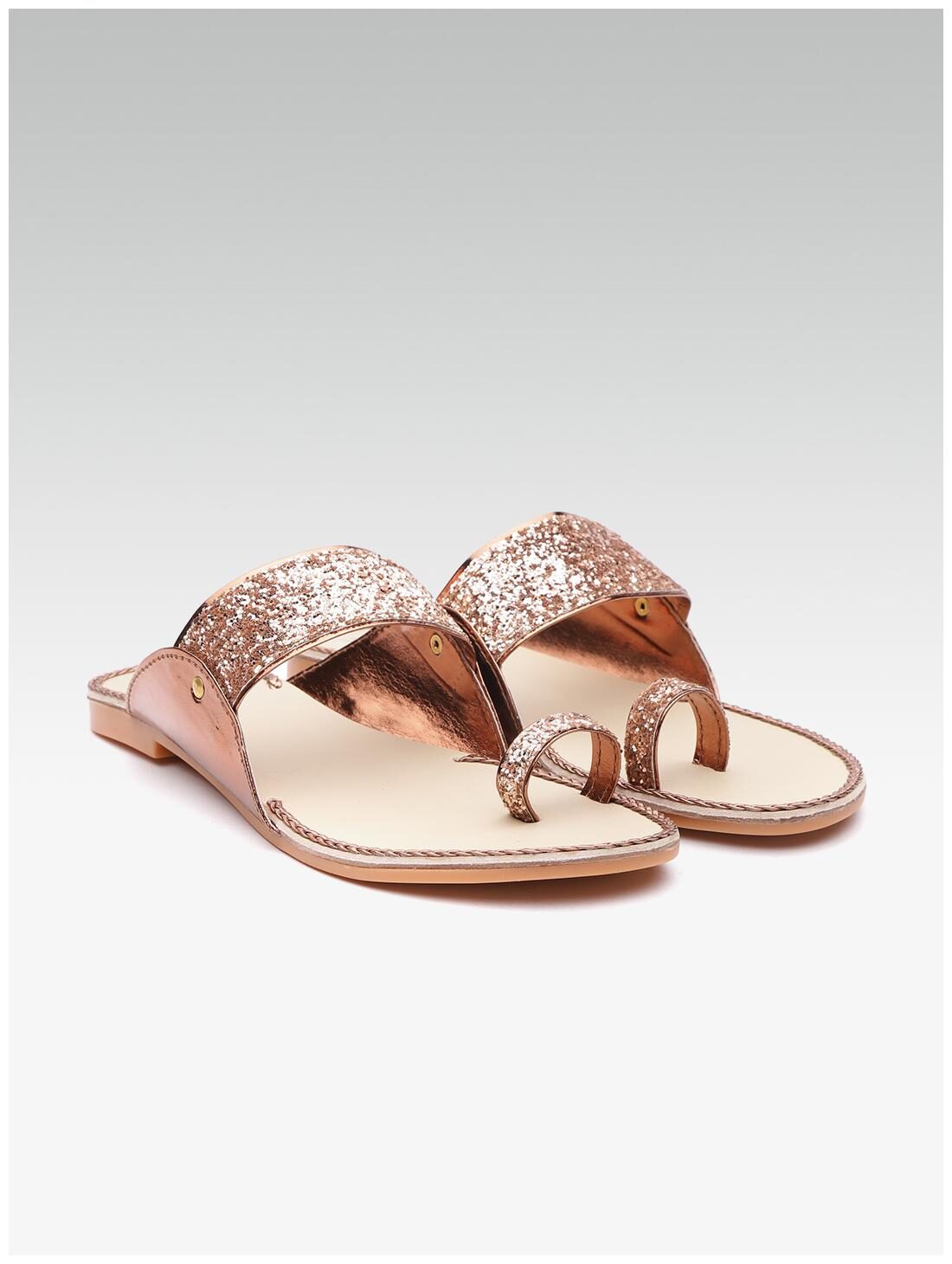 

STREETSTYLESTORE Women Gold One Toe Flats