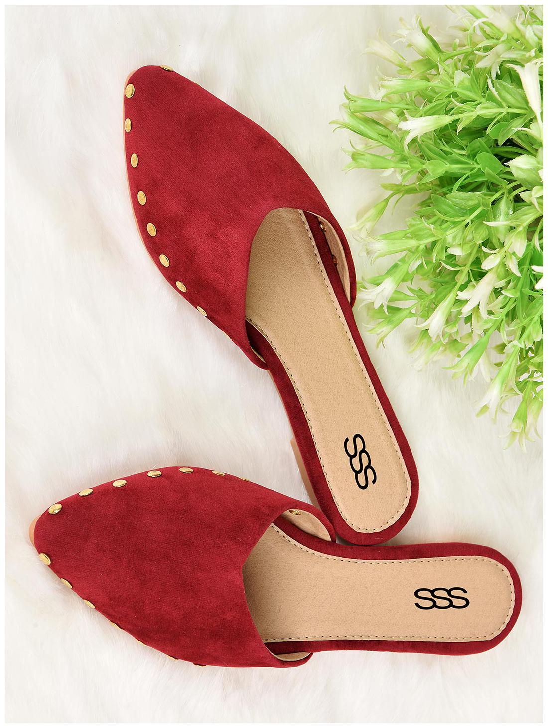 

STREETSTYLESTORE Women Maroon Mules
