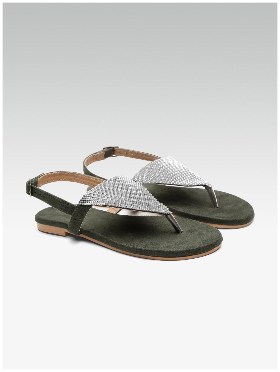 

STREETSTYLESTORE Women Green Open Toe Flats