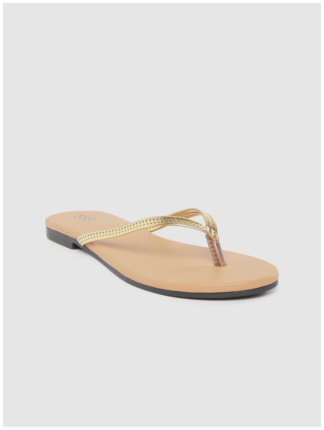 

STREETSTYLESTORE Women Gold One Toe Flats