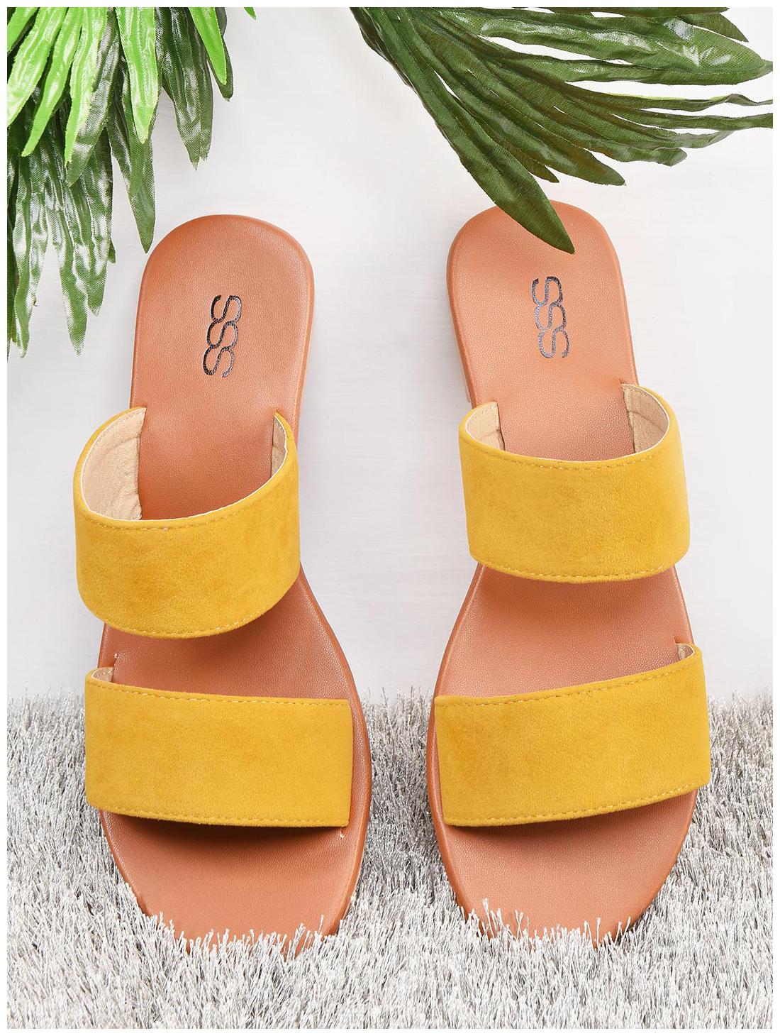 

STREETSTYLESTORE Women Yellow Open Toe Flats