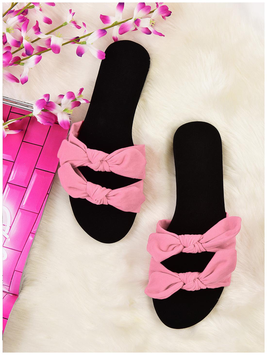 

STREETSTYLESTORE Women Pink Open Toe Flats