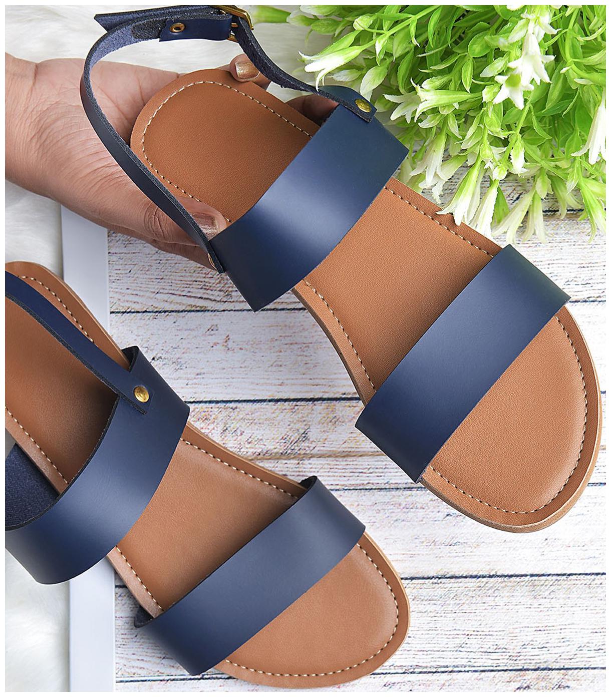

STREETSTYLESTORE Women Blue Open Toe Flats