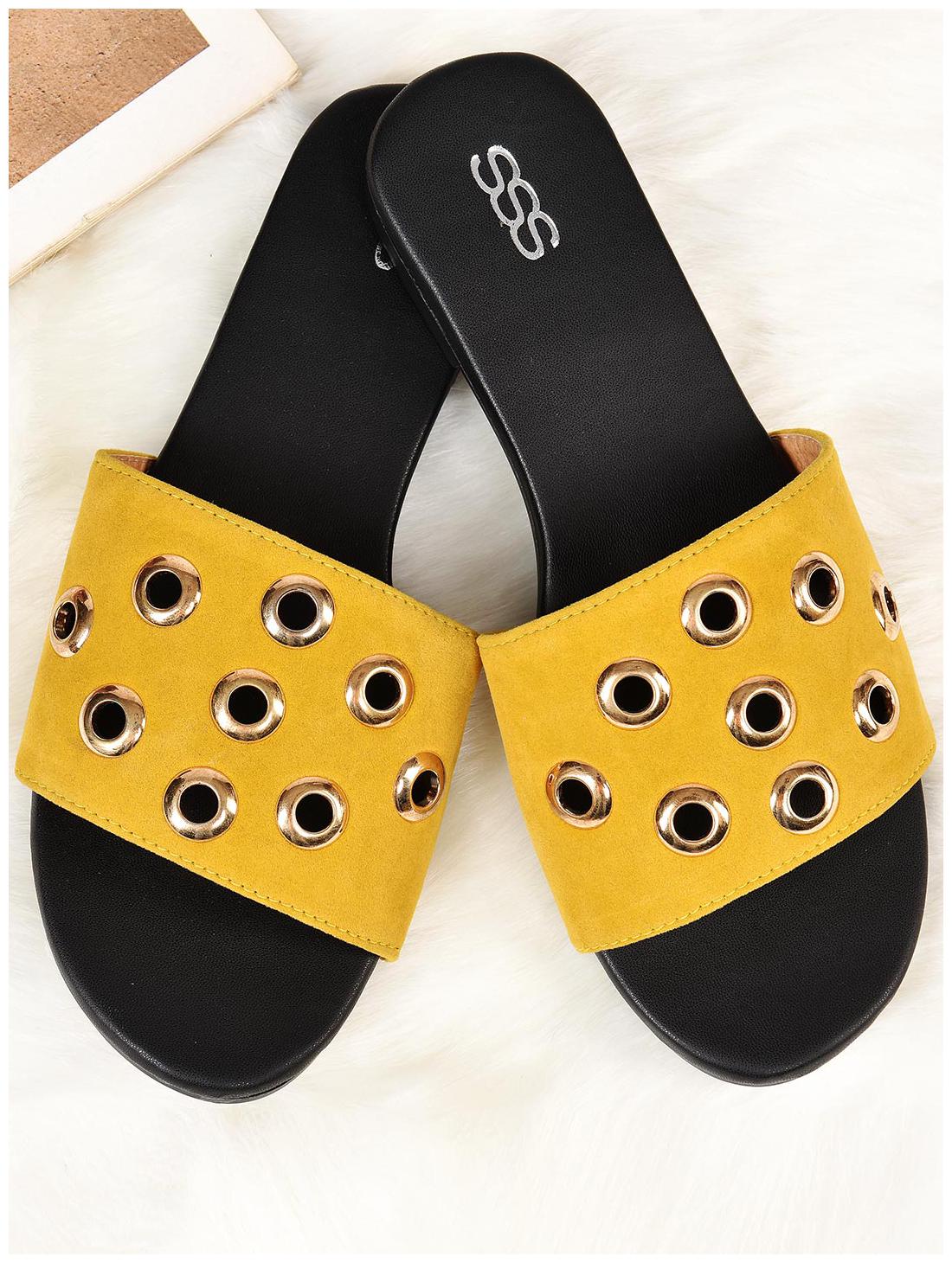 

STREETSTYLESTORE Women Yellow Open Toe Flats