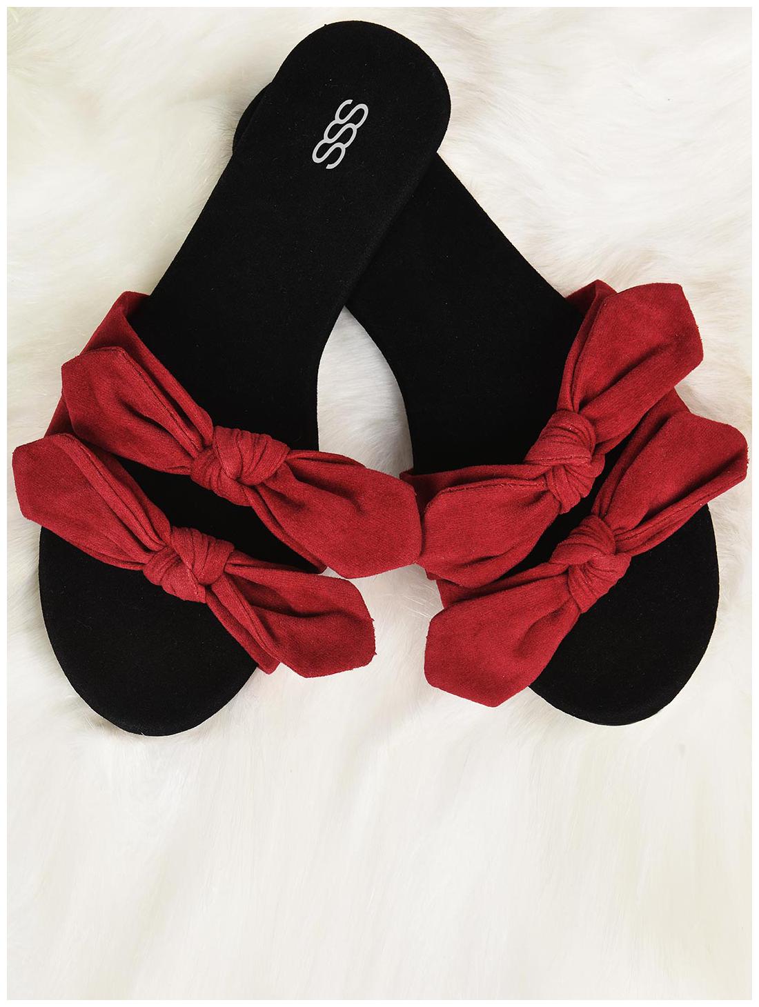

STREETSTYLESTORE Women Maroon Open Toe Flats