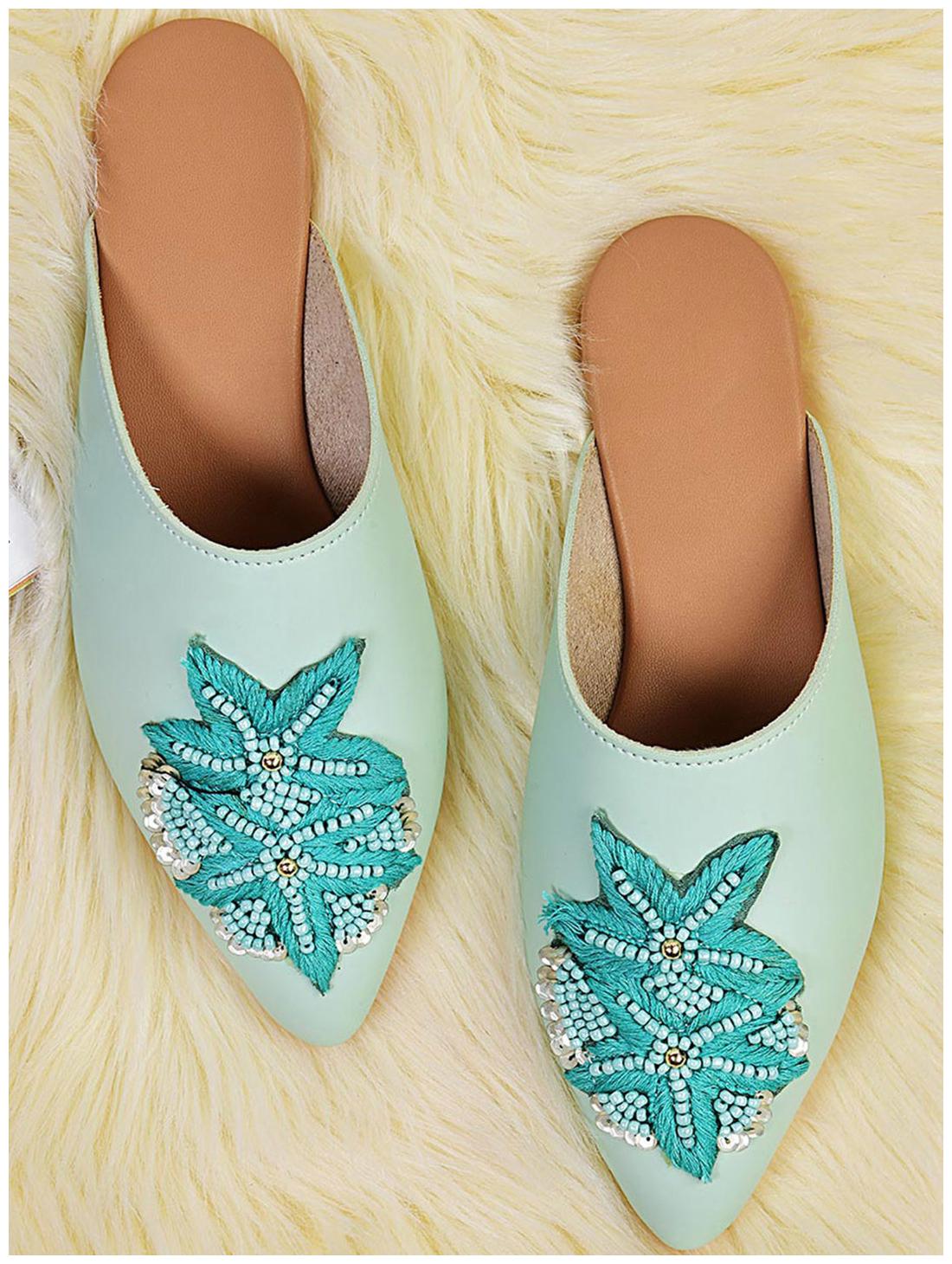 

STREETSTYLESTORE Women Green Mules