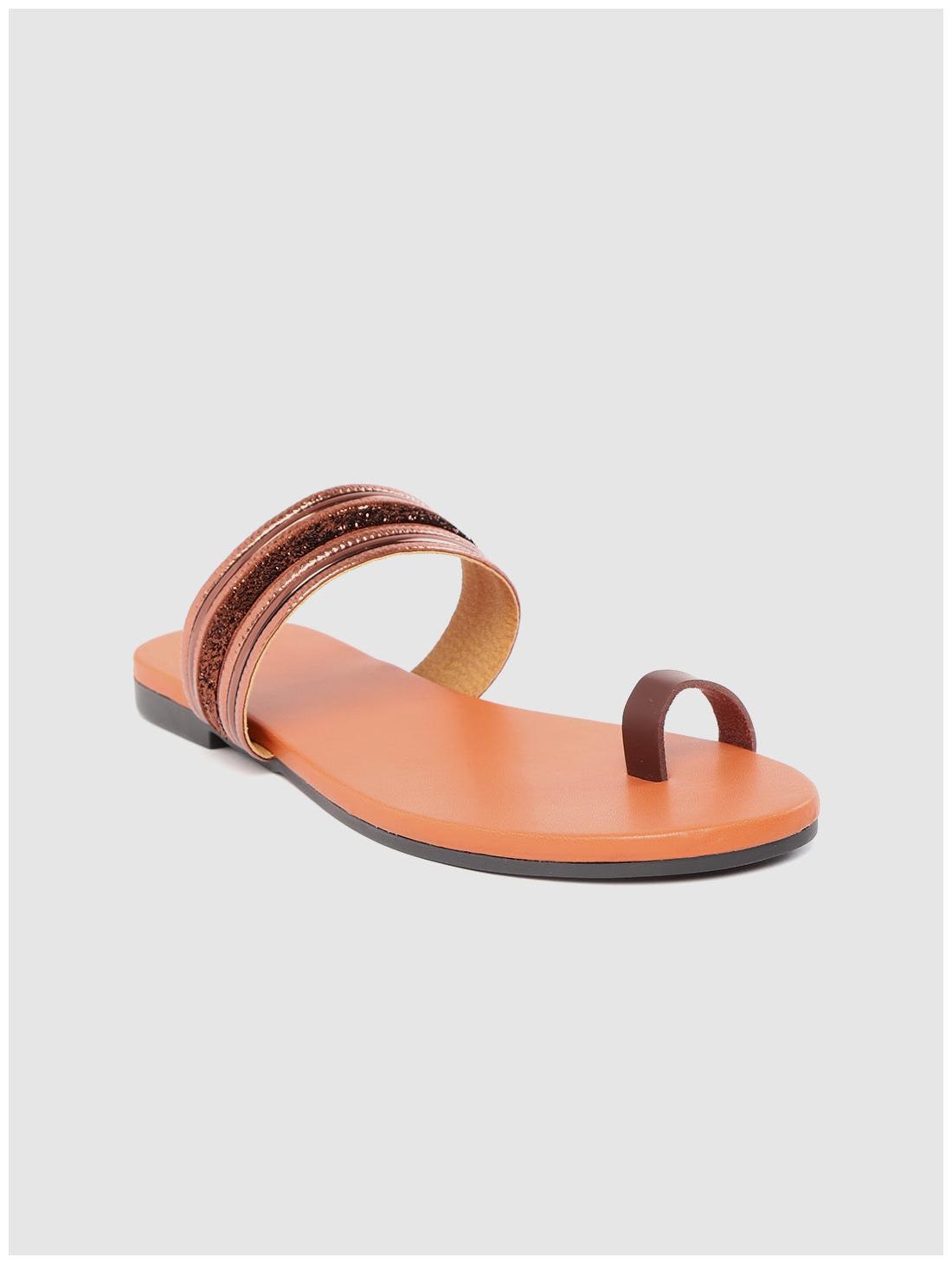 

STREETSTYLESTORE Women Gold One Toe Flats